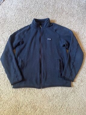 Patagonia Men's Zip-Up Fleece Jacket - Dark Blue Size L